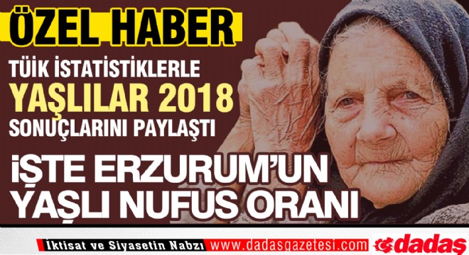 Erzurum 2018 yılı yaşlı nüfus oranı açıklandı