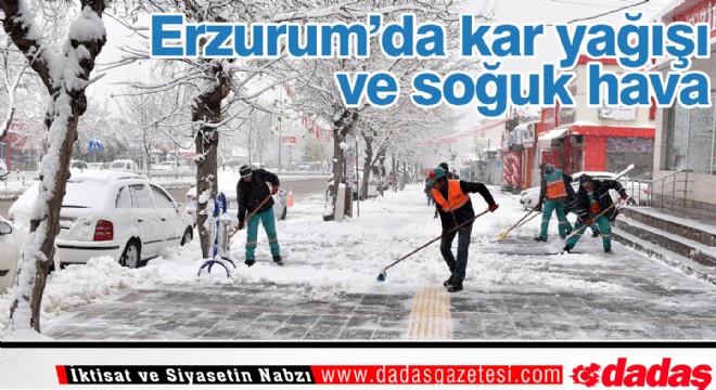 Erzurum da karla mücadele
