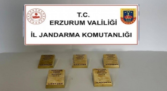 Horasan da kaçak altın operasyonu