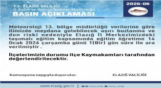 Elazığ'da taşımalı eğitime 1 gün ara