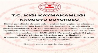 Kiğı ilçesinde eğitime 1 gün ara verildi