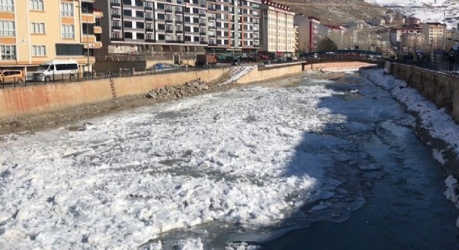 Çoruh Nehri buz tuttu